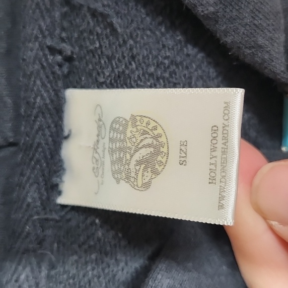 Ed Hardy Full Zip Hooded Sweatshirt Black Womens Small - Picture 4 of 7